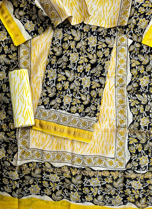 Hand Block Print Premium Chanderi Suit Set