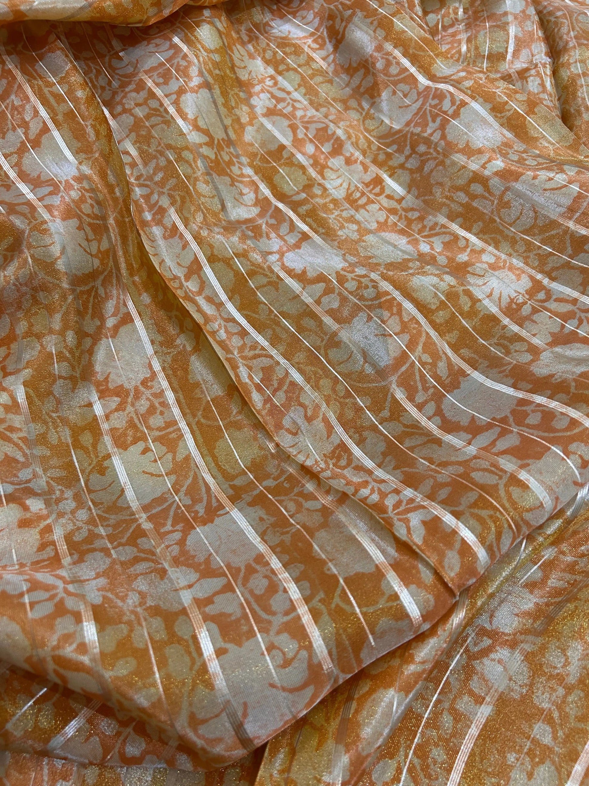 Yellow color Tissue Silk Saree with Zari Border Mandira Silks