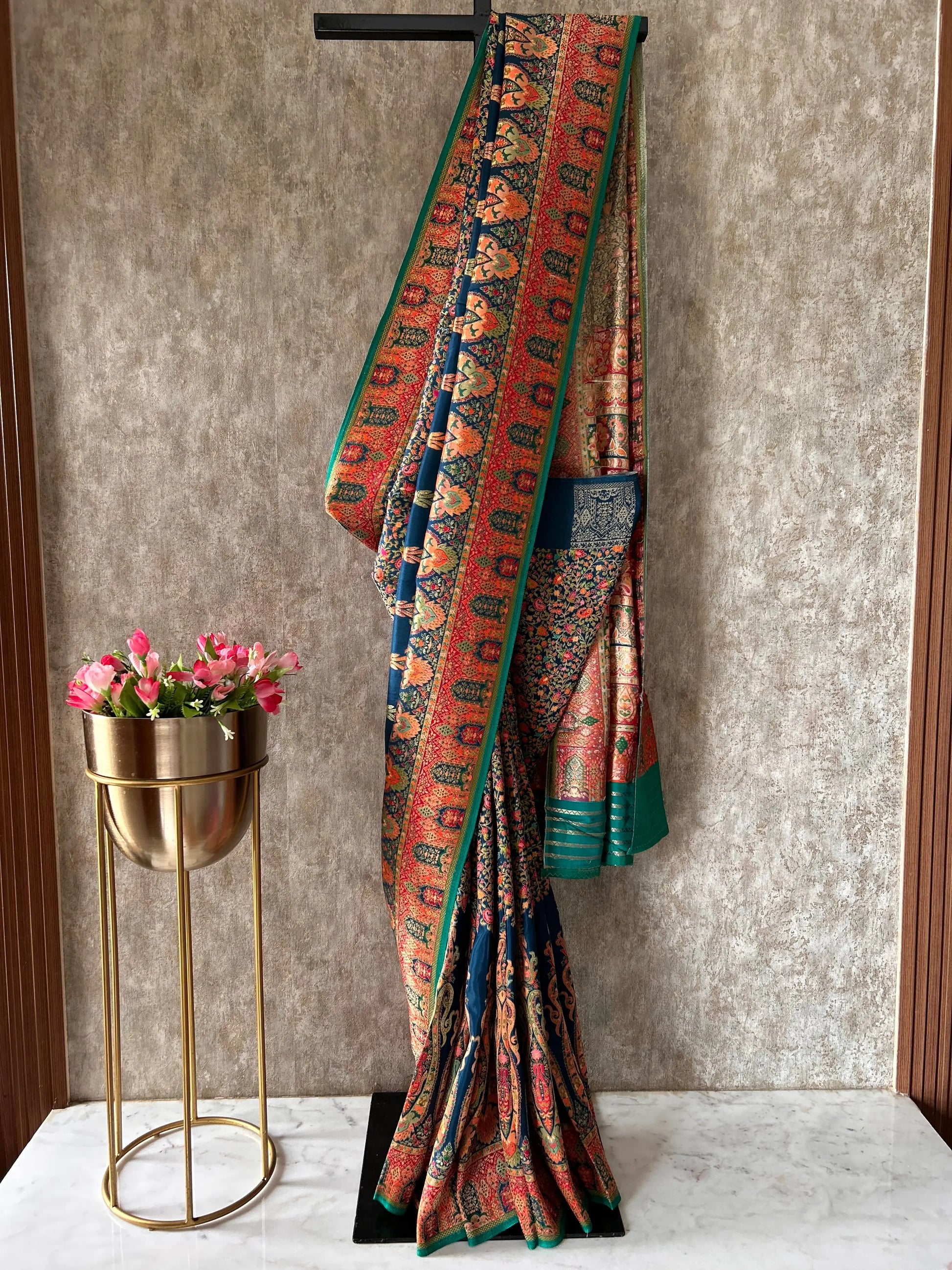 Blue Color Pure Kanni Silk Saree Mandira Silks