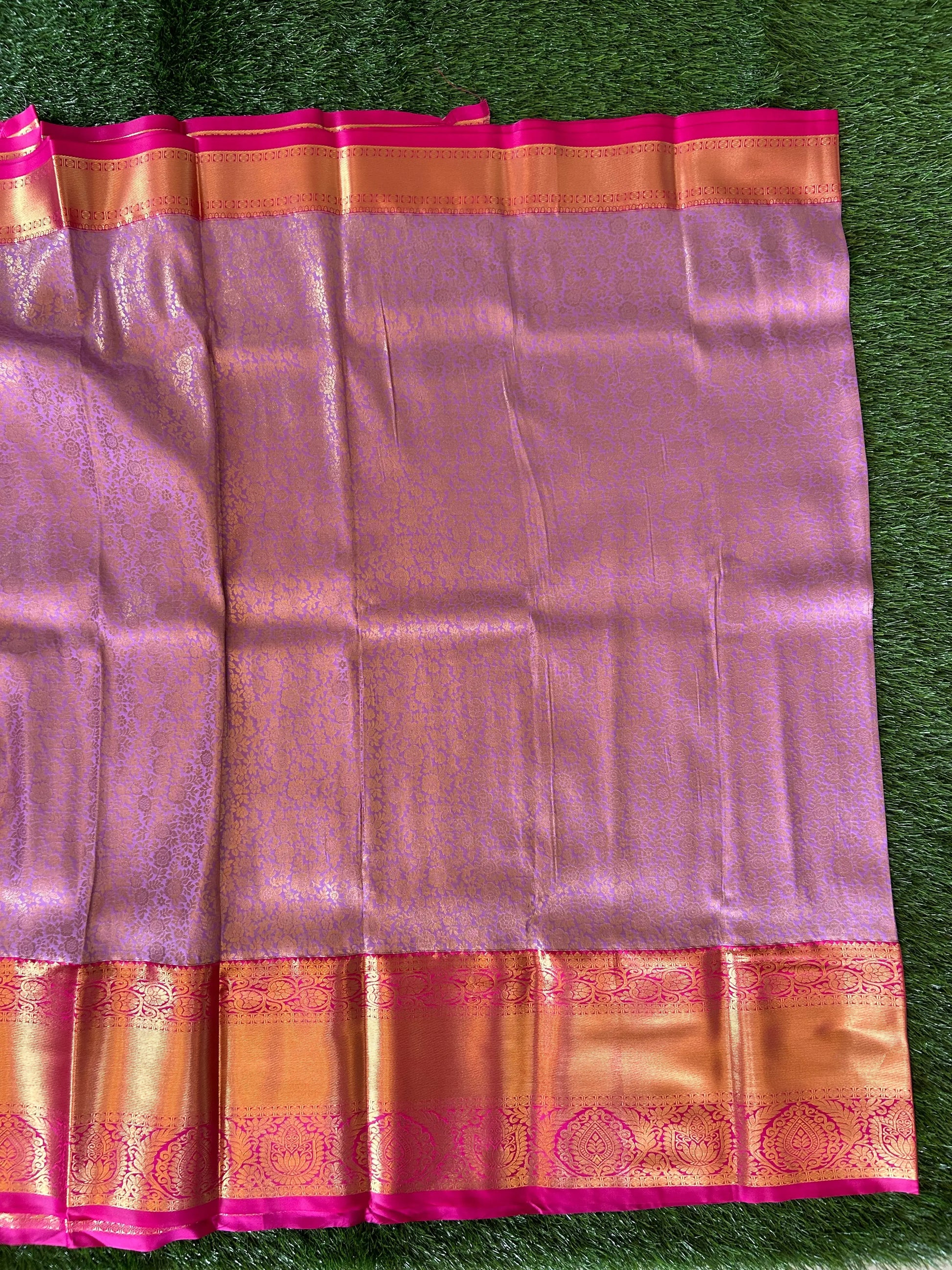 Lavender and Pink Kanjivaram Semi Silk Sarees Mandira Silks