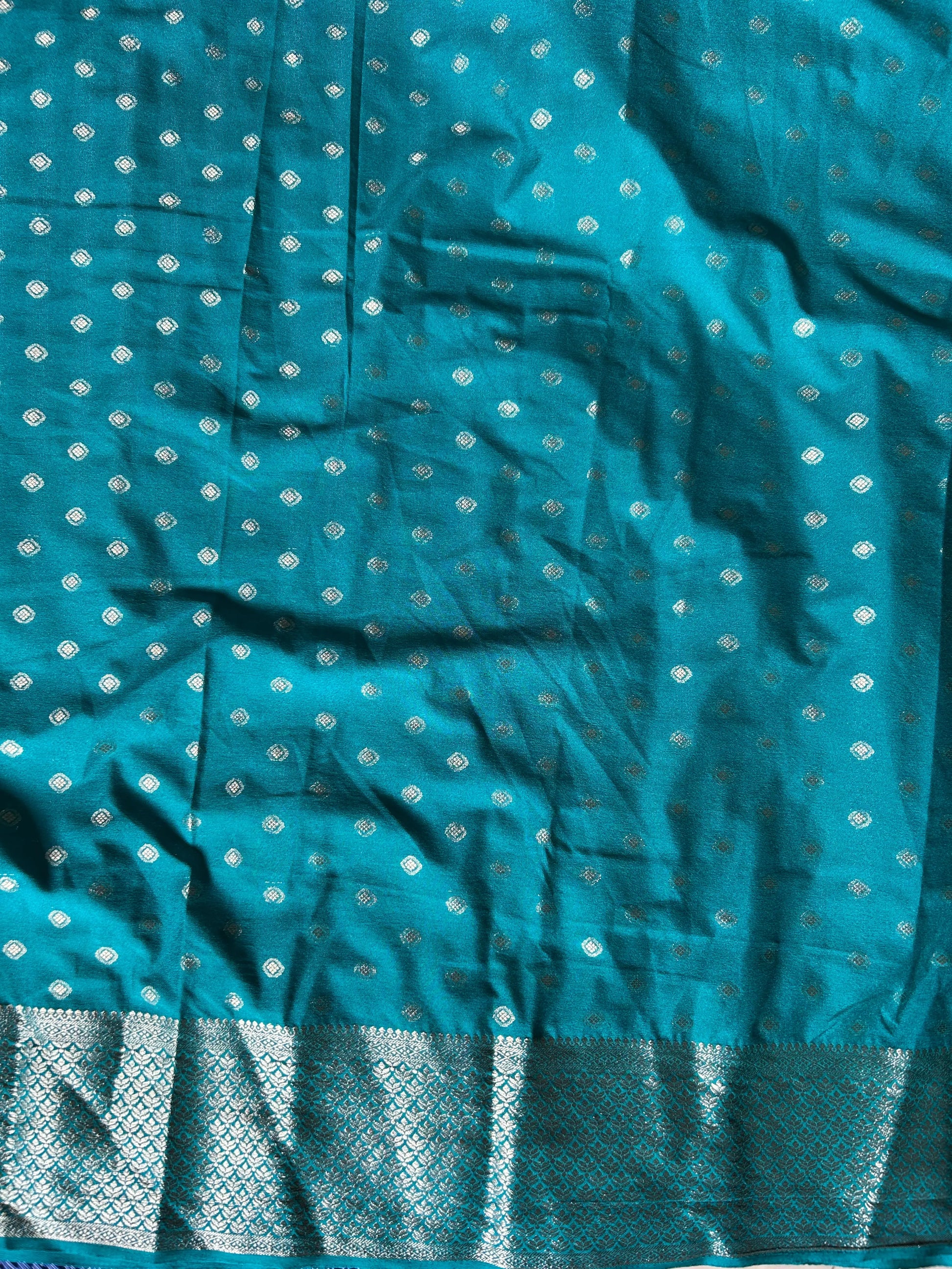 Blue Color Crepe Silk Saree Mandira Silks