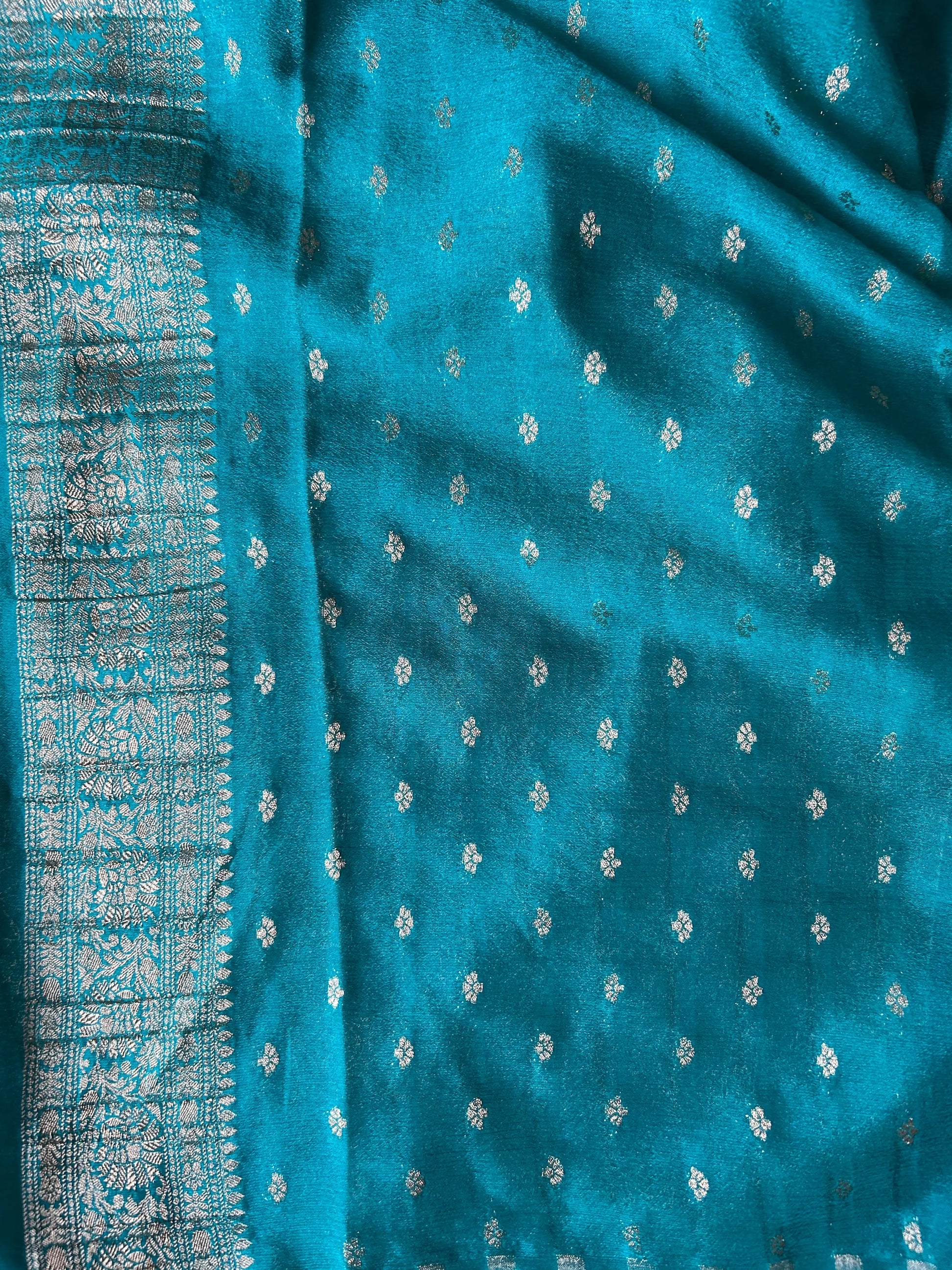 Black Color Kadi Georgette Banaras saree with contrast border Mandira Silks