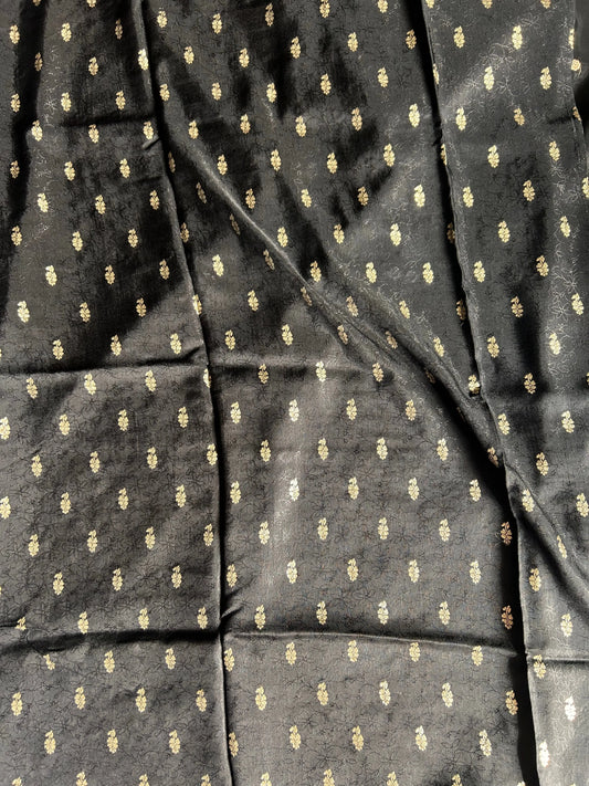Black color Tussar Saree with zari embroidery work Mandira Silks