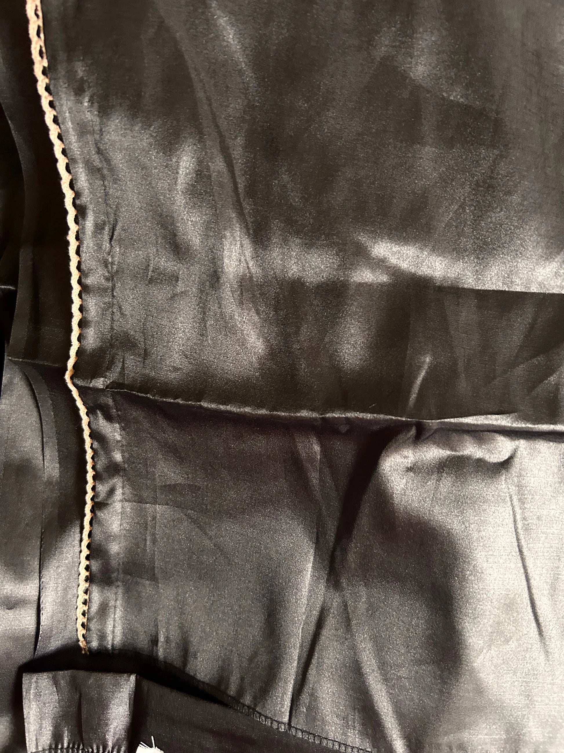 Black Color Tussar Saree with appliqué work Mandira Silks