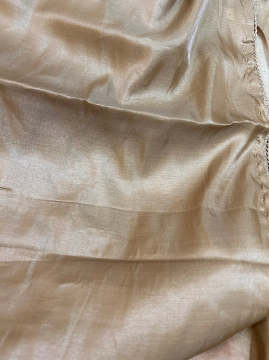Khaki Color Tussar Saree with appliqué work Mandira Silks
