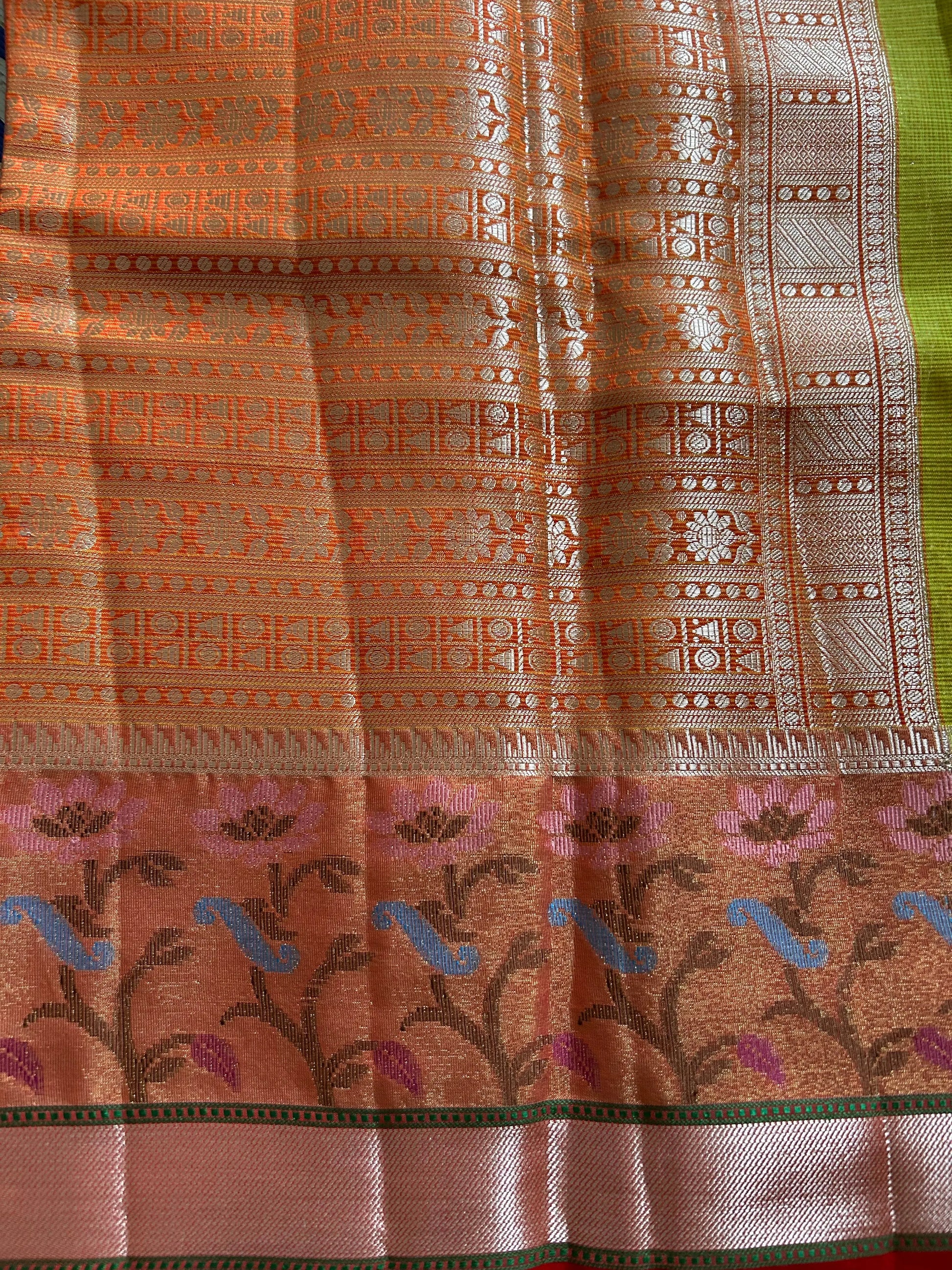 Green Color Kota Saree with Paitani Border Mandira Silks