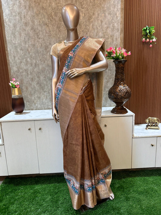 Fancy saree with Pichwai and lotus print Mandira Silks
