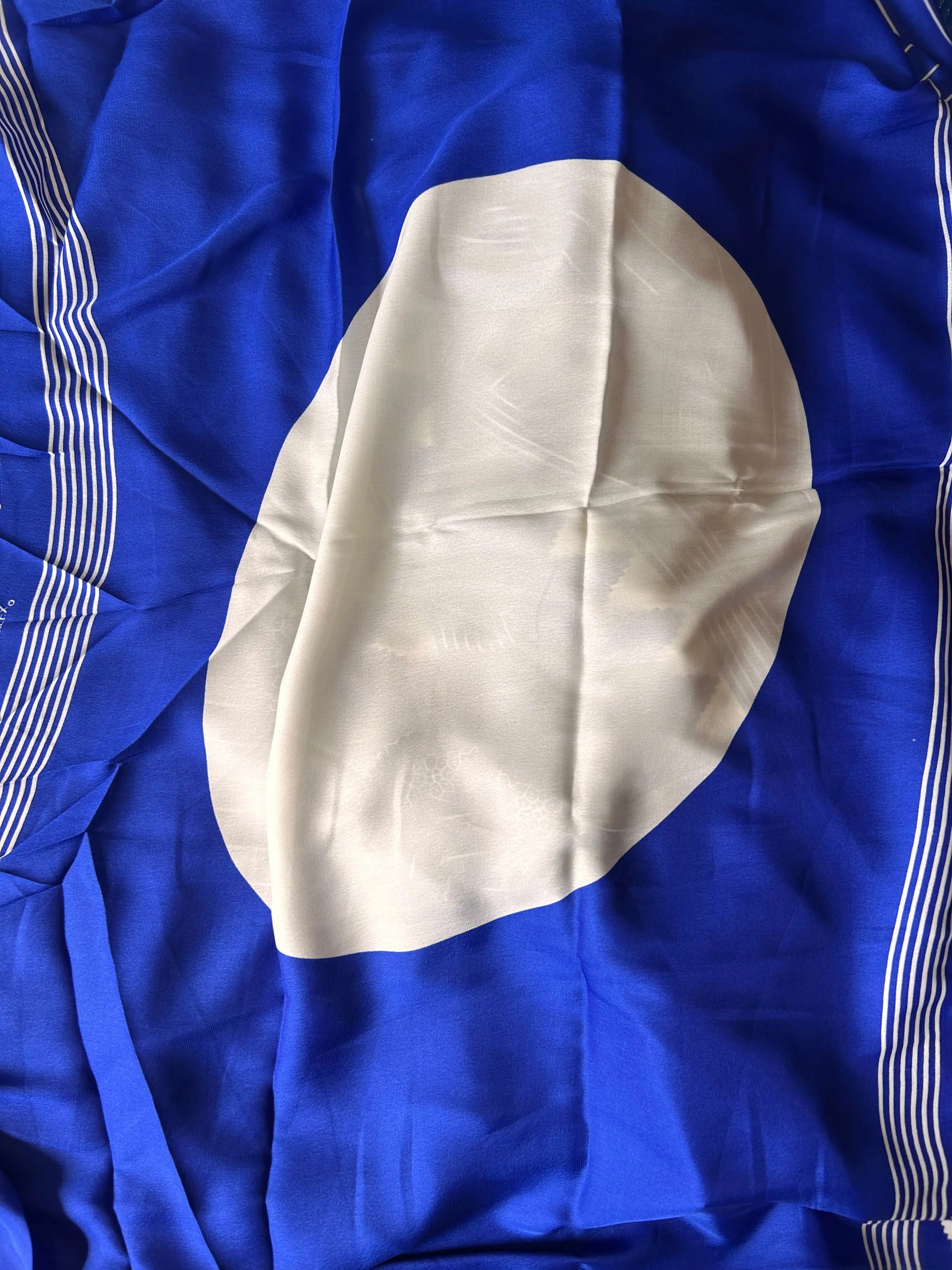 Blue color Muslin silk Ajrak Printed saree for Daily wear Pallu