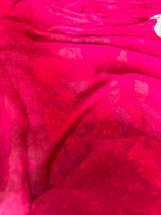 Pink color Printed Saree for Daily wear Mandira Silks