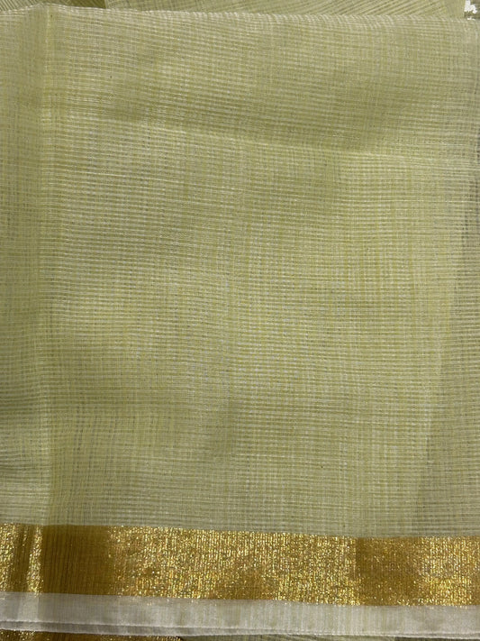 Green Color Kota saree with floral paint Mandira Silks