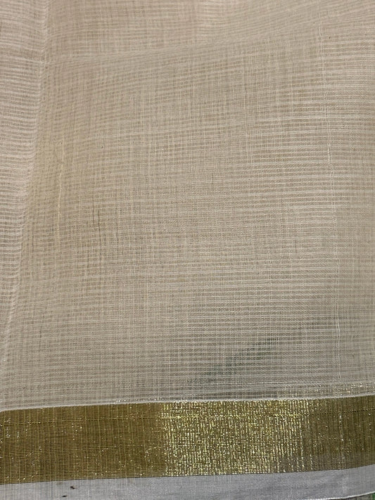 Beige Color Kota saree with floral hand paint Mandira Silks