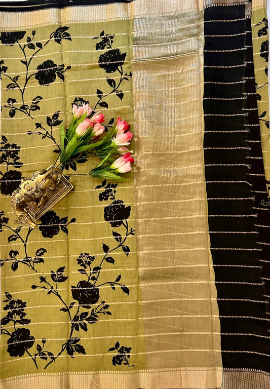 Pale Green Color Assam Silk Saree Mandira Silks