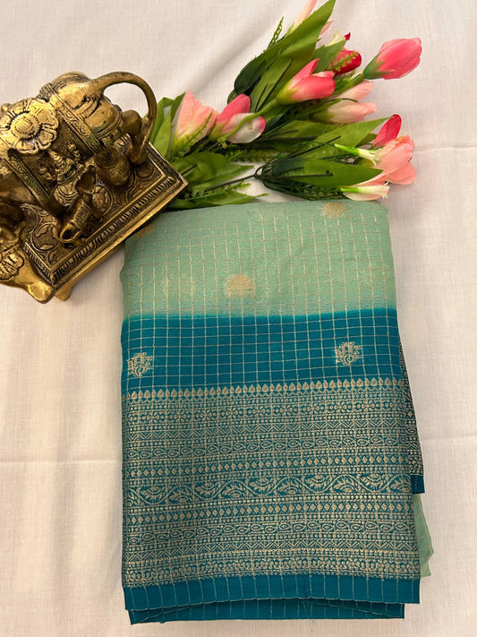 Zari Checks Silk saree with contrast border