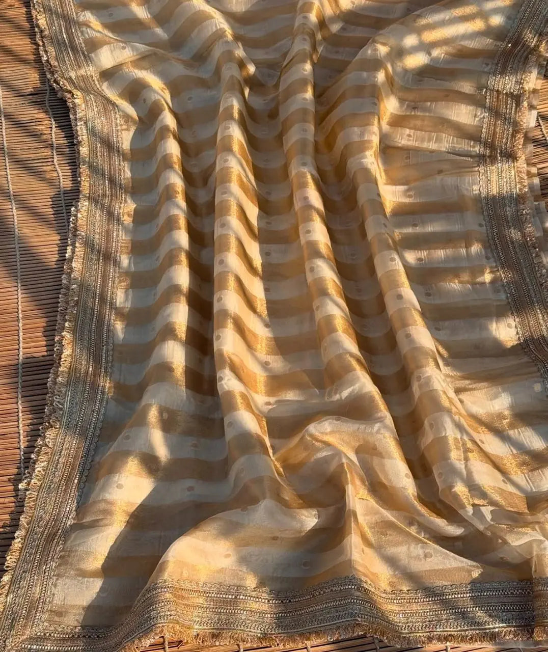 Tissue Silk Saree with Intricate Lace