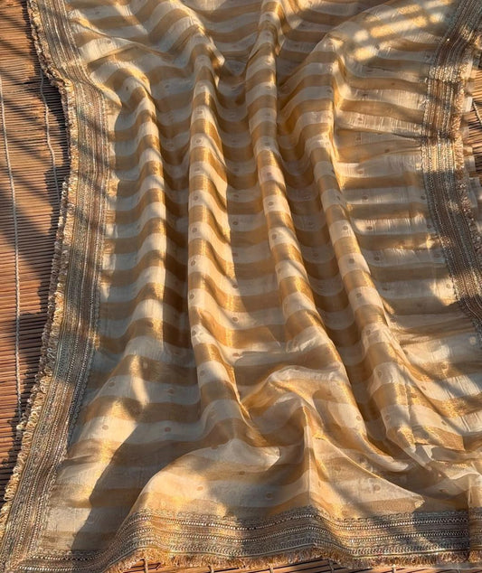 Tissue Silk Saree with Intricate Lace